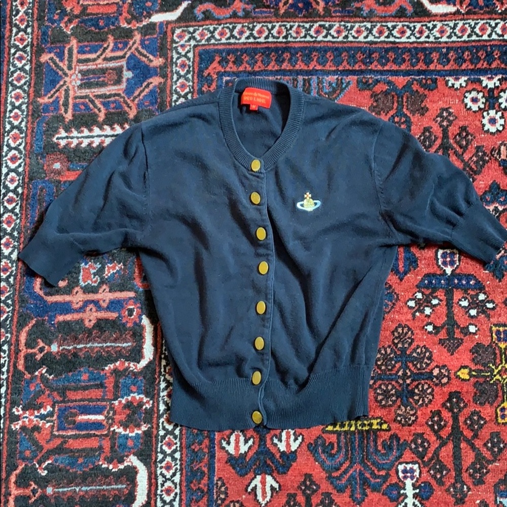 Vivienne Westwood short sleeved button up sweater